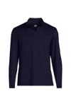 Lands' End School Uniform Unisex Rapid Dry Quarter Zip Pullover In Blue