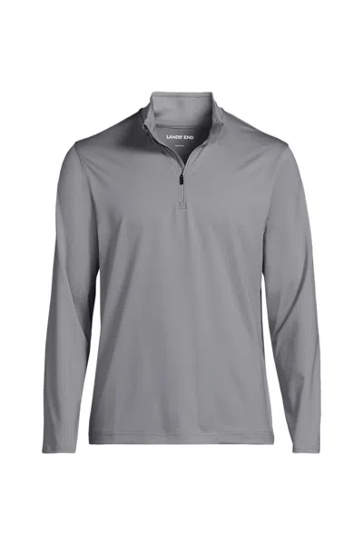 Lands' End School Uniform Unisex Rapid Dry Quarter Zip Pullover In Gray