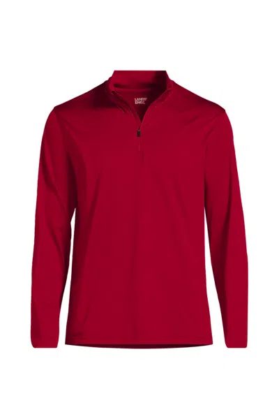 Lands' End School Uniform Unisex Rapid Dry Quarter Zip Pullover In Red
