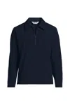 Lands' End School Uniform Unisex Soft Shell Collared Half Zip Pullover Top In Blue