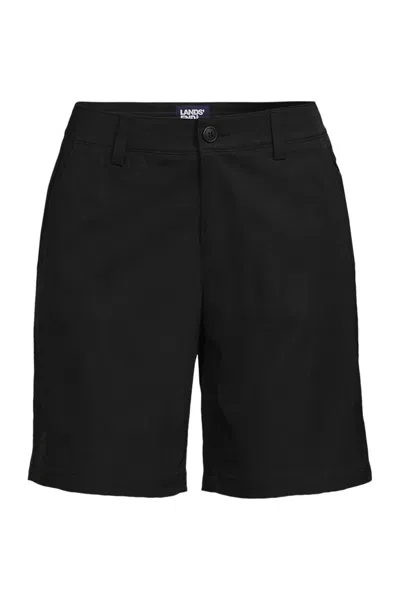 Lands' End School Uniform Women's Active Performance 7" Chino Shorts In Black