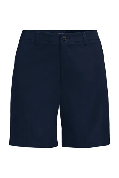 Lands' End School Uniform Women's Active Performance 7" Chino Shorts In Blue