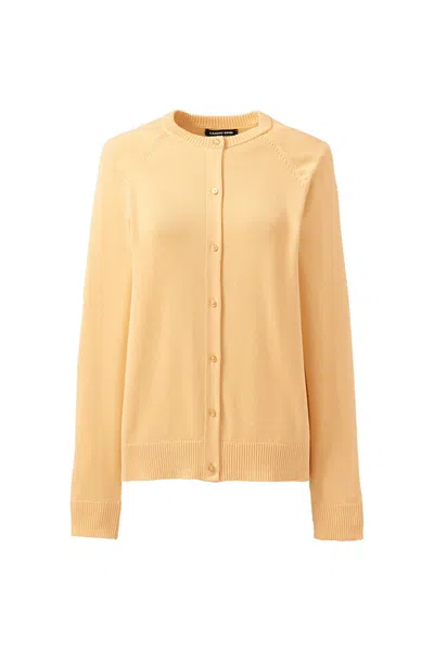 Lands' End School Uniform Women's Cotton Modal Cardigan Sweater In Nude