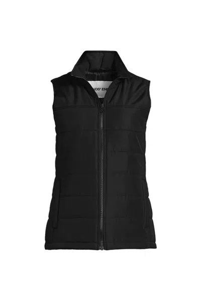 Lands' End School Uniform Women's Insulated Zip Front Vest In Black