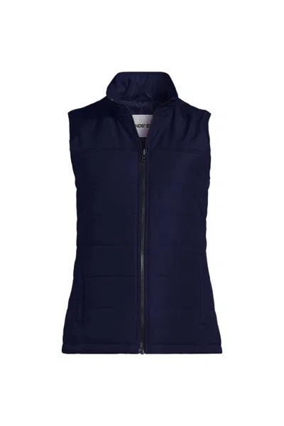 Lands' End School Uniform Women's Insulated Zip Front Vest In Blue