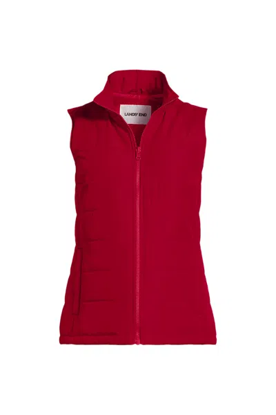 Lands' End School Uniform Women's Insulated Zip Front Vest In Red