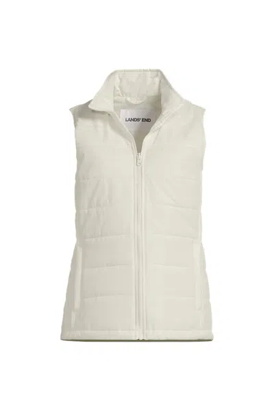 Lands' End School Uniform Women's Insulated Zip Front Vest In White