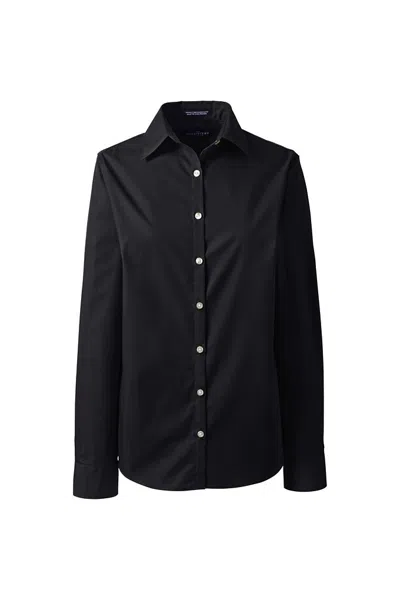 Lands' End School Uniform Women's Long Sleeve Broadcloth Shirt In Black