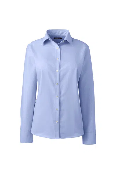 Lands' End School Uniform Women's Long Sleeve Oxford Shirt In Blue