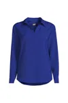 Lands' End School Uniform  Quarter Zip Pullover In Blue