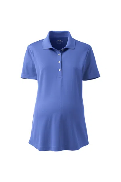 Lands' End School Uniform Women's Maternity Active Solid Polo In Blue