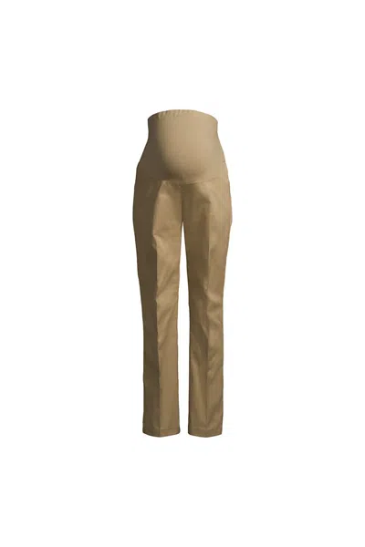 Lands' End School Uniform Women's Maternity Straight Leg Chino Pants In Tan