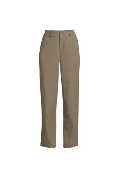 Lands' End School Uniform Women's Performance Chino Straight Leg Pants In Brown