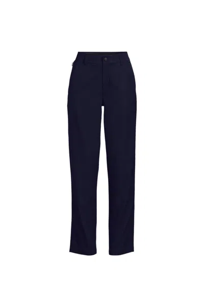 Lands' End School Uniform Women's Petite Performance Chino Straight Leg Pants In Blue