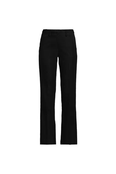 Lands' End School Uniform Women's Petite Recycle Active Chino Comfort Waist Straight Leg Pants In Black
