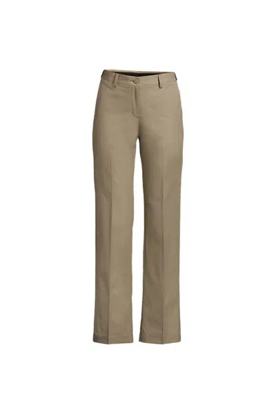 Lands' End School Uniform Women's Petite Recycle Active Chino Comfort Waist Straight Leg Pants In Brown