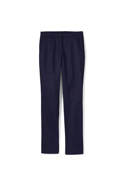 Lands' End School Uniform Women's Petite Slim Leg Chino Pants In Blue