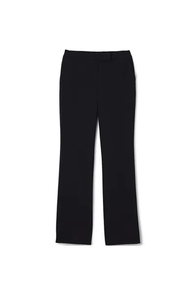 Lands' End School Uniform Women's Petite Washable Wool Straight Modern Pants In Black