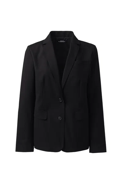 Lands' End School Uniform Women's Petite Washable Wool Two Button 26 Inch Blazer In Black