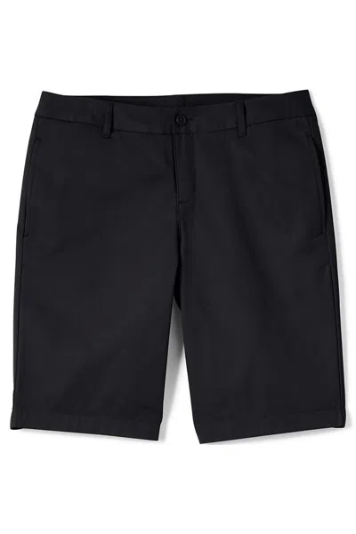 Lands' End School Uniform Women's Plain Front Blend Chino Shorts In Black