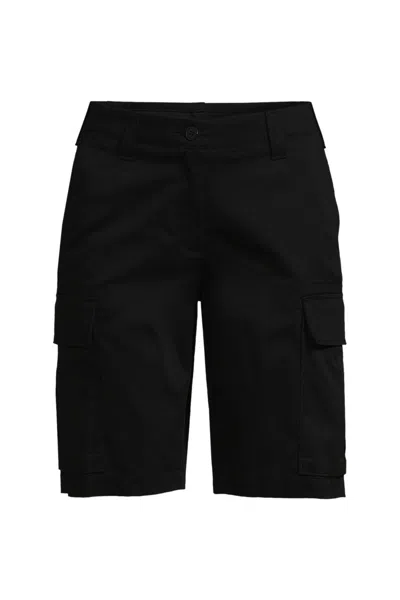 Lands' End School Uniform Women's Plus Chino Cargo Short In Black