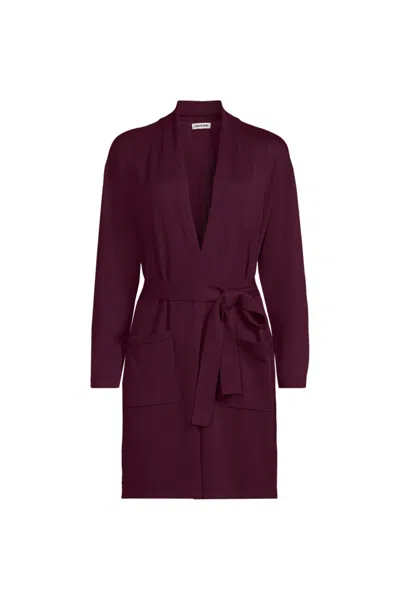 Lands' End School Uniform Women's Plus Cotton Modal Tie Waist Duster Cardigan Sweater In Red