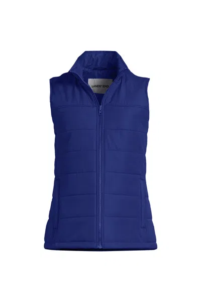 Lands' End School Uniform Women's Plus Insulated Zip Front Vest In Blue