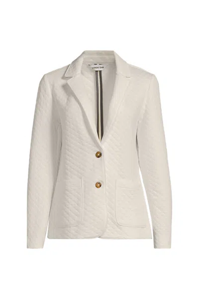 Lands' End School Uniform Women's Plus Quilted Two Button Blazer In Neutral