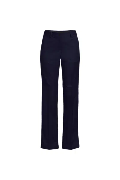 Lands' End School Uniform Women's Plus Recycle Active Chino Comfort Waist Straight Leg Pants In Blue