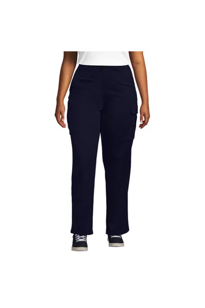 Lands' End School Uniform Women's Plus Size Cargo Pants In Blue