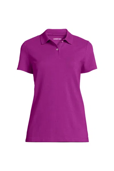 Lands' End School Uniform Women's Short Sleeve Basic Mesh Polo Shirt In Purple