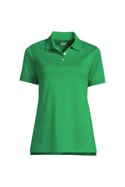 Lands' End School Uniform Women's Short Sleeve Interlock Polo Shirt In Green