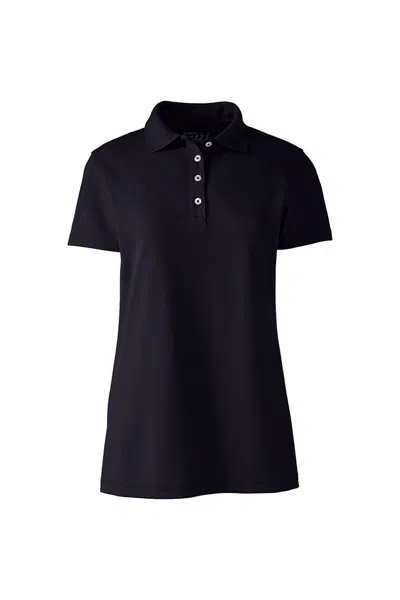 Lands' End School Uniform Women's Short Sleeve Polyester Polo Shirt In Blue