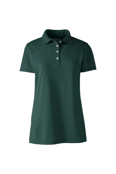 Lands' End School Uniform Women's Short Sleeve Polyester Polo Shirt In Green