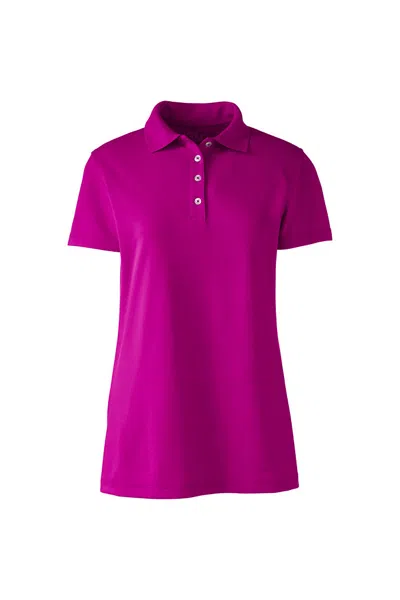 Lands' End School Uniform Women's Short Sleeve Polyester Polo Shirt In Purple
