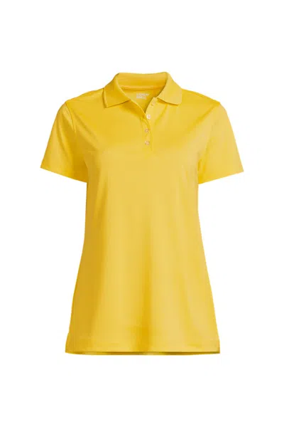 Lands' End School Uniform Women's Short Sleeve Polyester Polo Shirt In Yellow