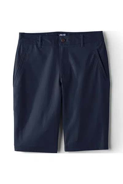 Lands' End School Uniform Women's Stretch Chino Bermuda Shorts In Blue