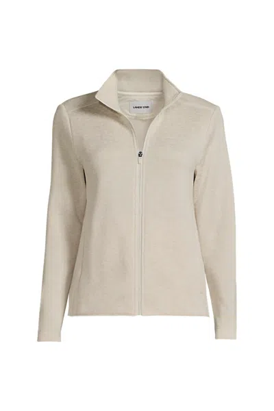 Lands' End School Uniform Women's Sweater Fleece Zip Front Jacket In Neutral