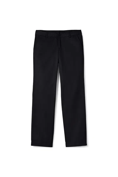 Lands' End School Uniform Women's Tall Plain Front Blend Chino Pants In Black