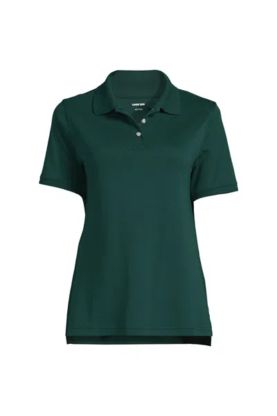 Lands' End School Uniform Women's Tall Short Sleeve Interlock Polo Shirt In Green