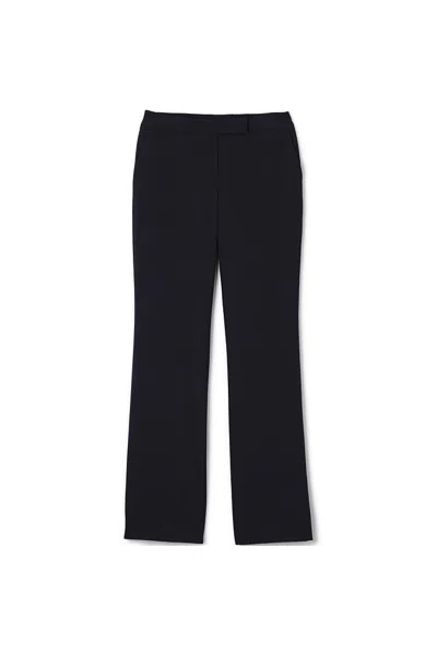 Lands' End School Uniform Women's Tall Washable Wool Straight Modern Pants In Blue