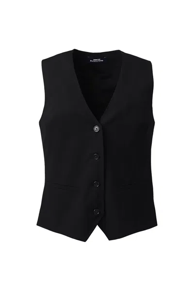 Lands' End School Uniform Women's Tall Washable Wool Vest In Black
