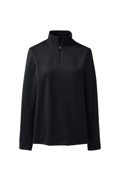 LANDS' END SCHOOL UNIFORM WOMEN'S TEXTURED QUARTER ZIP PULLOVER