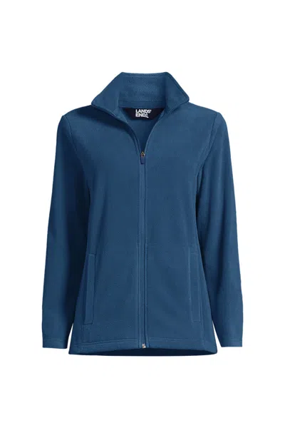 Lands' End Women's Plus Size Thermacheck 100 Fleece Jacket In Blue