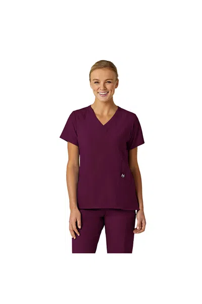 Lands' End School Uniform Women's Wink W123 Stylized V-neck Scrub Top In Purple