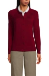 Lands' End School Uniform Young  Cotton Modal Cardigan Sweater In Garnet