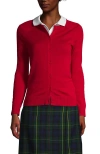 Lands' End School Uniform Young  Cotton Modal Cardigan Sweater In Red