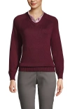 Lands' End School Uniform Young  Cotton Modal V-neck Sweater In Burgundy