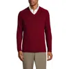 Lands' End School Uniform Young  Cotton Modal V-neck Sweater In Garnet