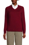 Lands' End School Uniform Young  Cotton Modal V-neck Sweater In Garnet